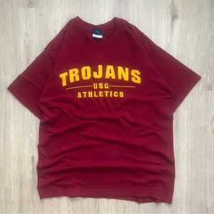 Vintage 2000s USC Athletics College Embroidered T Shirt Size M Red Yellow